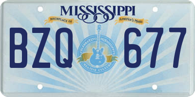MS license plate BZQ677