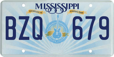 MS license plate BZQ679