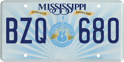 MS license plate BZQ680