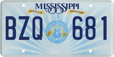 MS license plate BZQ681