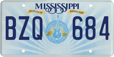 MS license plate BZQ684