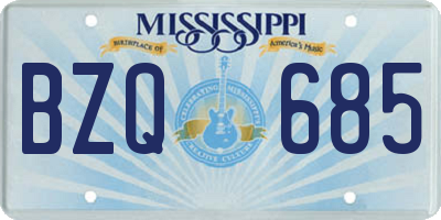 MS license plate BZQ685