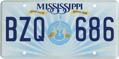 MS license plate BZQ686