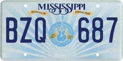 MS license plate BZQ687