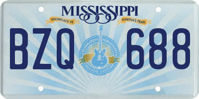 MS license plate BZQ688
