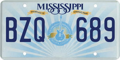 MS license plate BZQ689