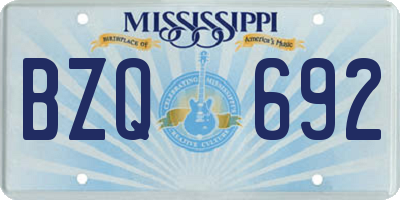 MS license plate BZQ692