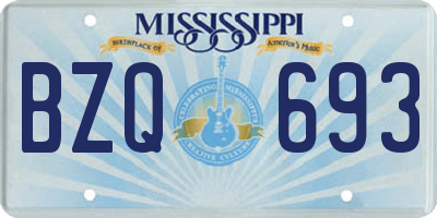 MS license plate BZQ693
