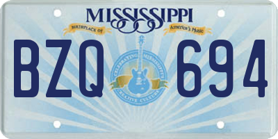 MS license plate BZQ694