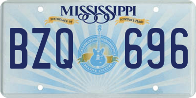 MS license plate BZQ696
