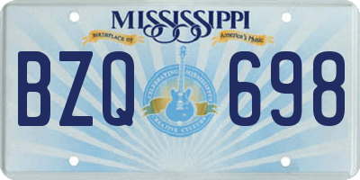 MS license plate BZQ698