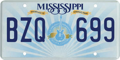 MS license plate BZQ699