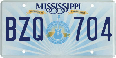 MS license plate BZQ704