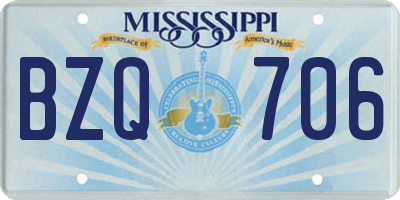 MS license plate BZQ706