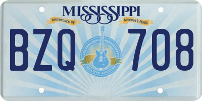 MS license plate BZQ708