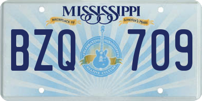 MS license plate BZQ709