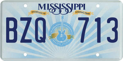 MS license plate BZQ713