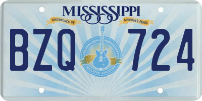 MS license plate BZQ724