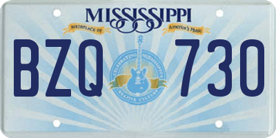 MS license plate BZQ730