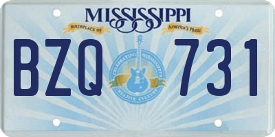 MS license plate BZQ731