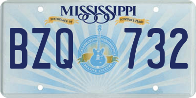 MS license plate BZQ732