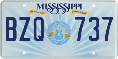 MS license plate BZQ737