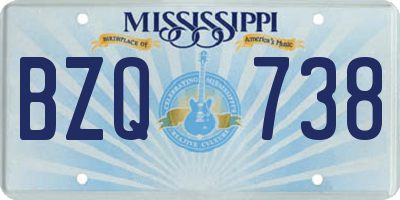 MS license plate BZQ738