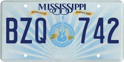 MS license plate BZQ742
