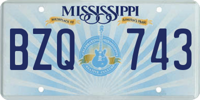 MS license plate BZQ743