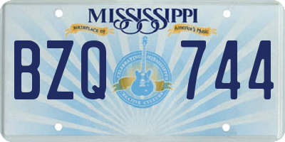 MS license plate BZQ744