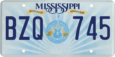 MS license plate BZQ745