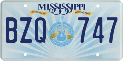 MS license plate BZQ747