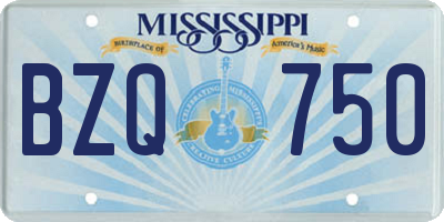 MS license plate BZQ750