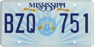 MS license plate BZQ751