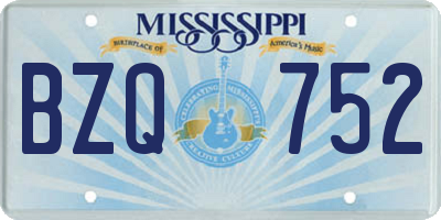 MS license plate BZQ752
