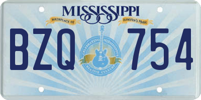 MS license plate BZQ754
