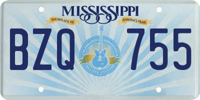 MS license plate BZQ755