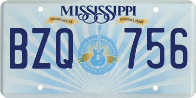 MS license plate BZQ756