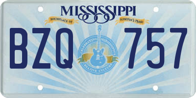 MS license plate BZQ757