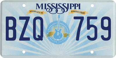 MS license plate BZQ759
