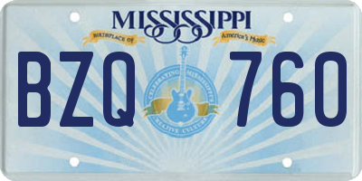 MS license plate BZQ760