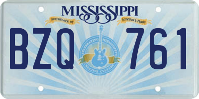 MS license plate BZQ761
