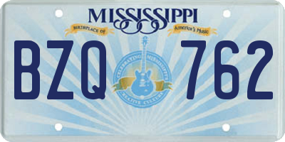 MS license plate BZQ762