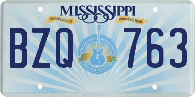 MS license plate BZQ763