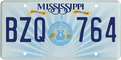 MS license plate BZQ764