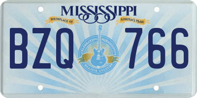 MS license plate BZQ766