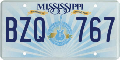 MS license plate BZQ767
