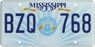 MS license plate BZQ768