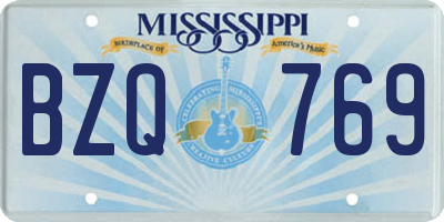 MS license plate BZQ769