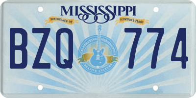MS license plate BZQ774
